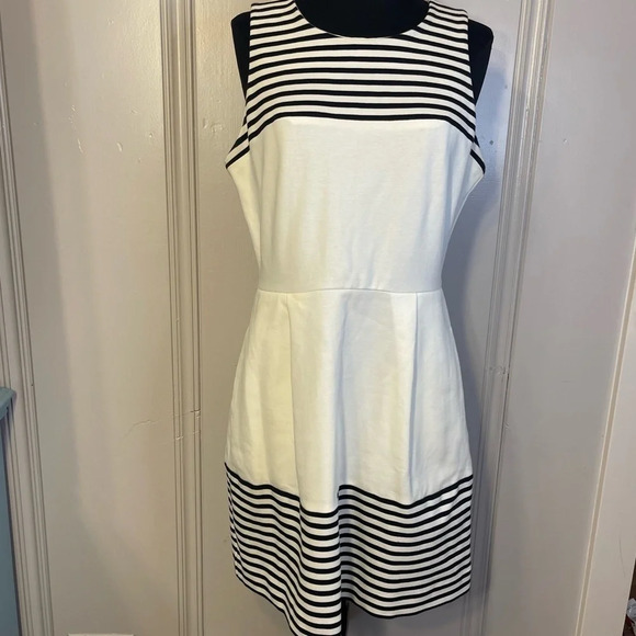 Madewell Versa Striped Sheath Midi Dress‎ Size Medium - Picture 1 of 10